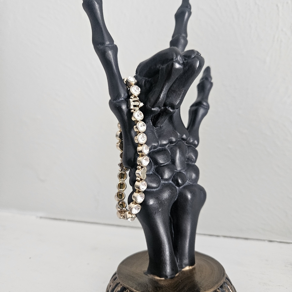 Y2K Juicy Couture Gold & Crystal/ Rhinestone Beaded Stretch Bracelet